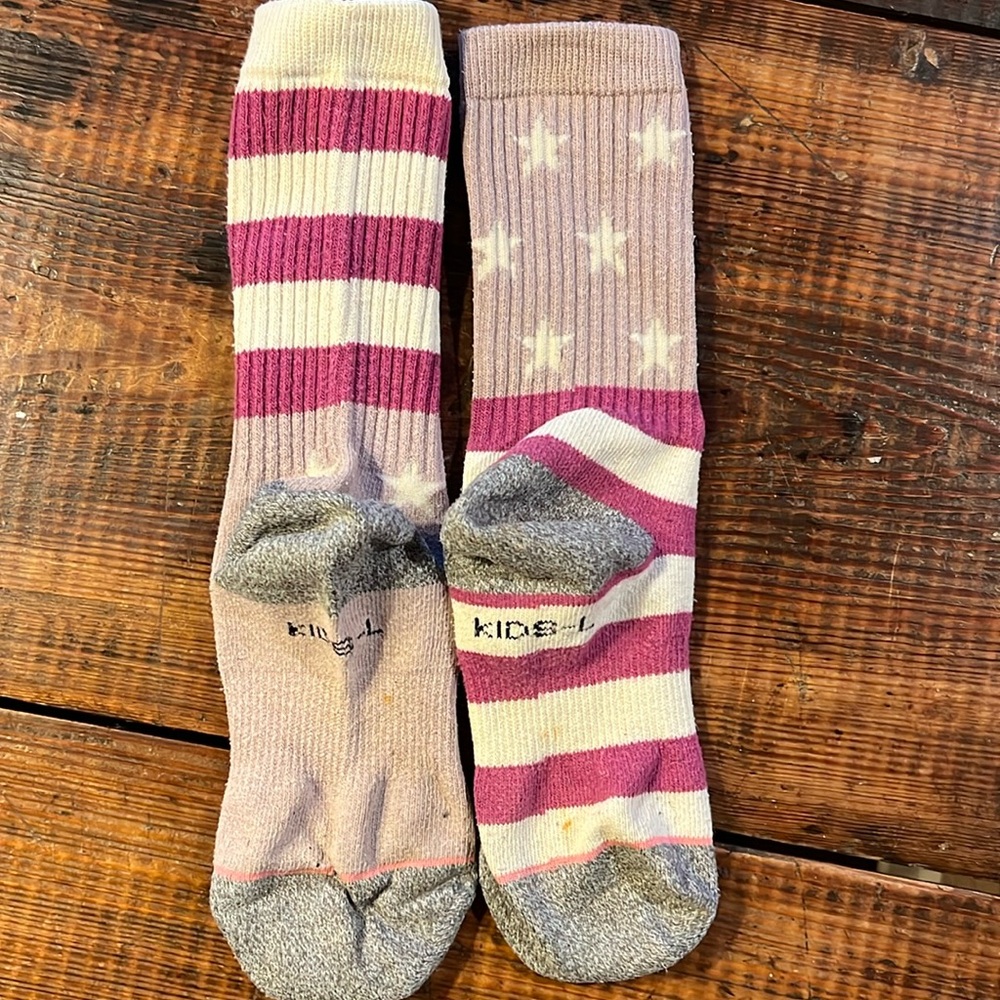 Kids pink Stars & Stripes stance socks, large